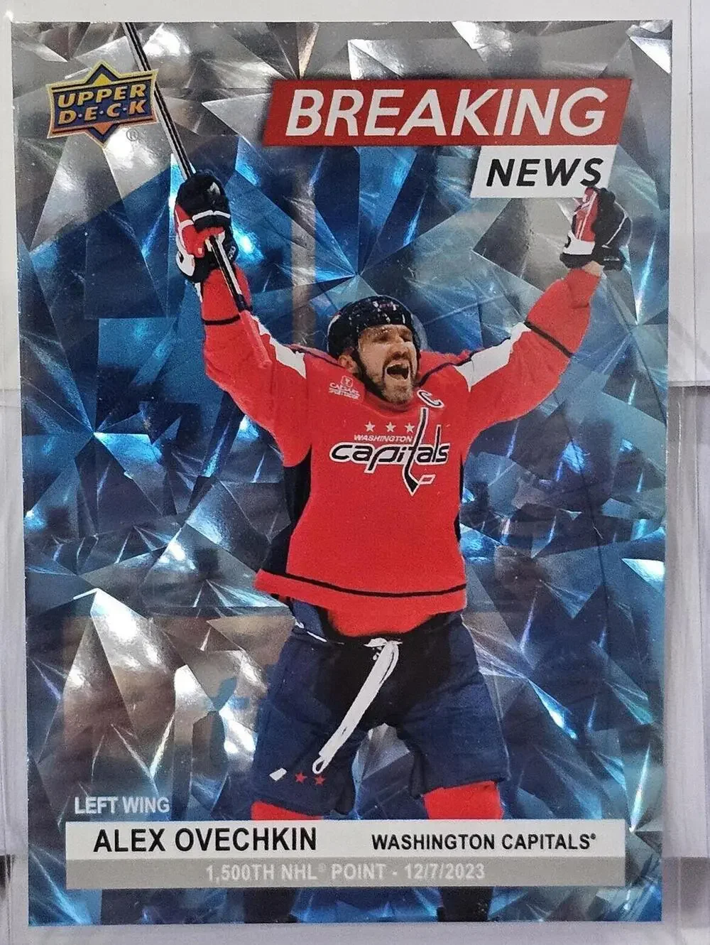 Alex Ovechkin 1500th NHL Point Breaking News Trading Card - Upper Deck